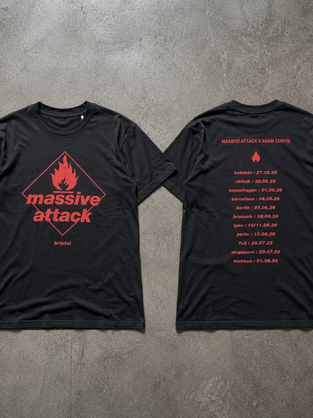 Massive Attack 2026 Tour Reprint Graphic T-Shirt Black